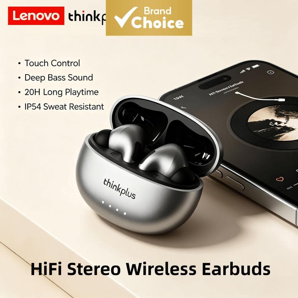 Fones de ouvido Lenovo LP5PRO, sem fio Bluetooth TWS, fones de ouvido de alta fidelidade para jogos, fones de ouvido