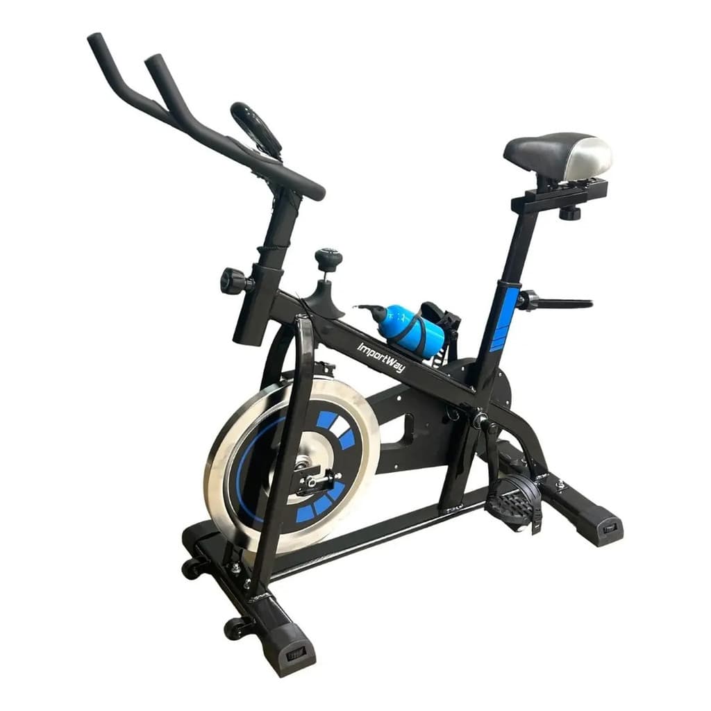 Bicicleta Ergometrica Spinning 8kg Roda Inercia Suporta 120kg Azul