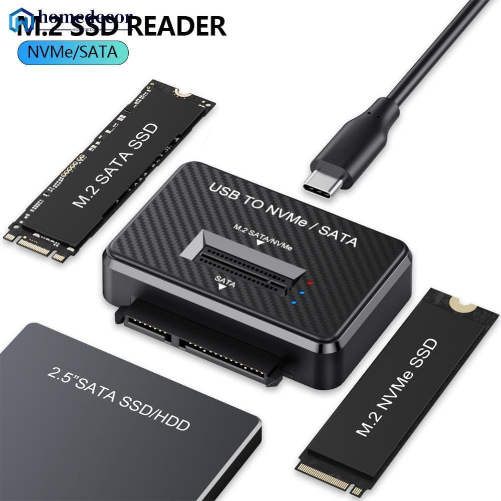 HOMEDECOR M . 2 SSD Leitor NVMe SATA Protocolo Duplo USB 3.1 10Gbps Base De Encaixe Externo Suporta 2230 2242 2280 22110