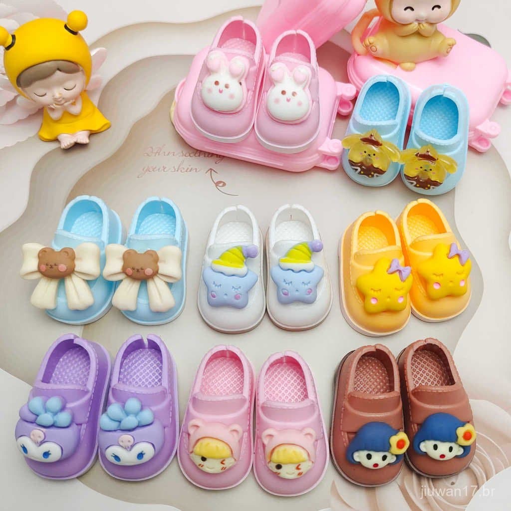Sapatos para bonecas BJD de 1/6 para bonecas articuladas de 30cm, sapatos de couro sintético estilo cartoon, sapatos de 