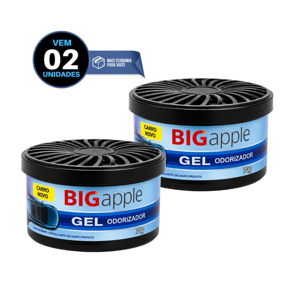Kit 2 Cheirinho Carro Odorizante Em Gel Carro Novo 60g Automotivo Fragrância Premium Big Apple Casa Gel