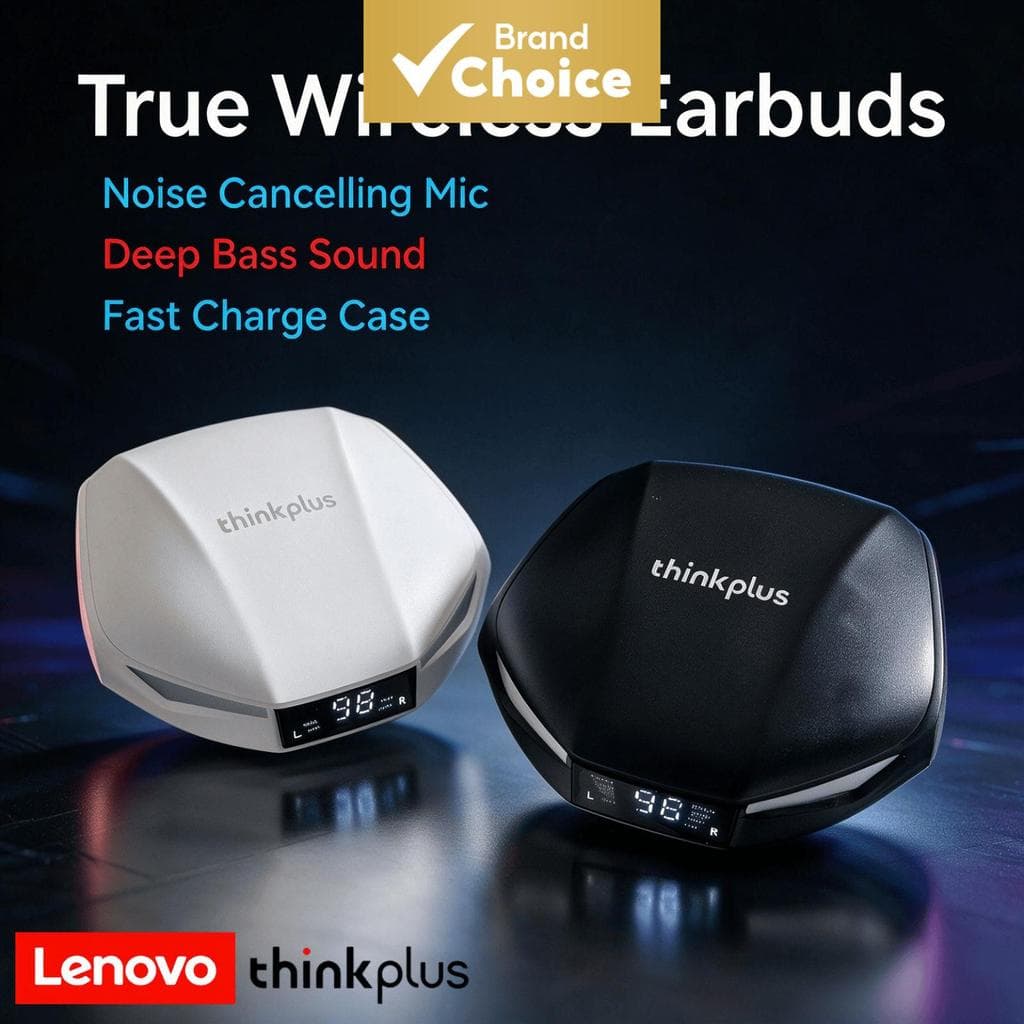 Fones de ouvido Lenovo XT53, fones de ouvido Bluetooth sem fio para jogos, fones de ouvido esportivos para exercícios,