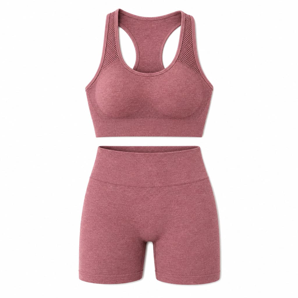 Conjunto Fitness Feminino Top e Short Roupa de Academia Feminina Efeito Levanta Bumbum Top Nadador P ao GG