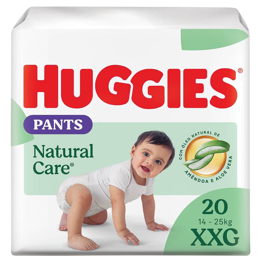 Fralda Roupinha Huggies Natural Care Tamanho XXG Pacote Mega 20 Unidades Descartáveis