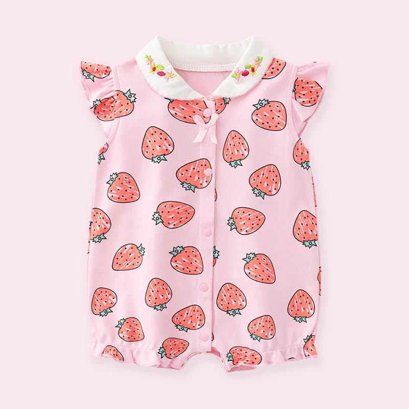 Macacão de bebê verão estilo fino 1 ano de idade menina roupas de verão recém-nascido puro algodão macacão bebê menina r