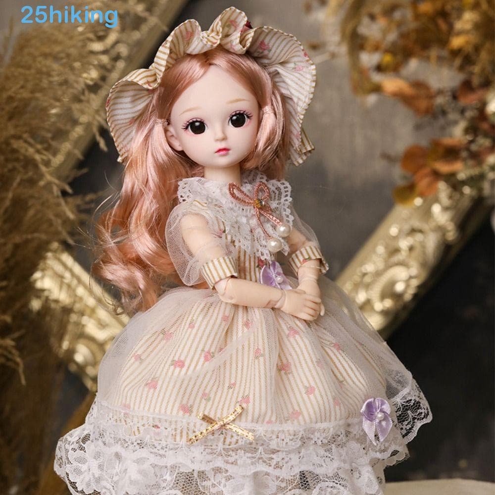 Boneca Articulada Móvel De 30CM , Brinquedos De Vestir Para Meninas De Plástico De Segurança , Com Música 3D , De Maquia