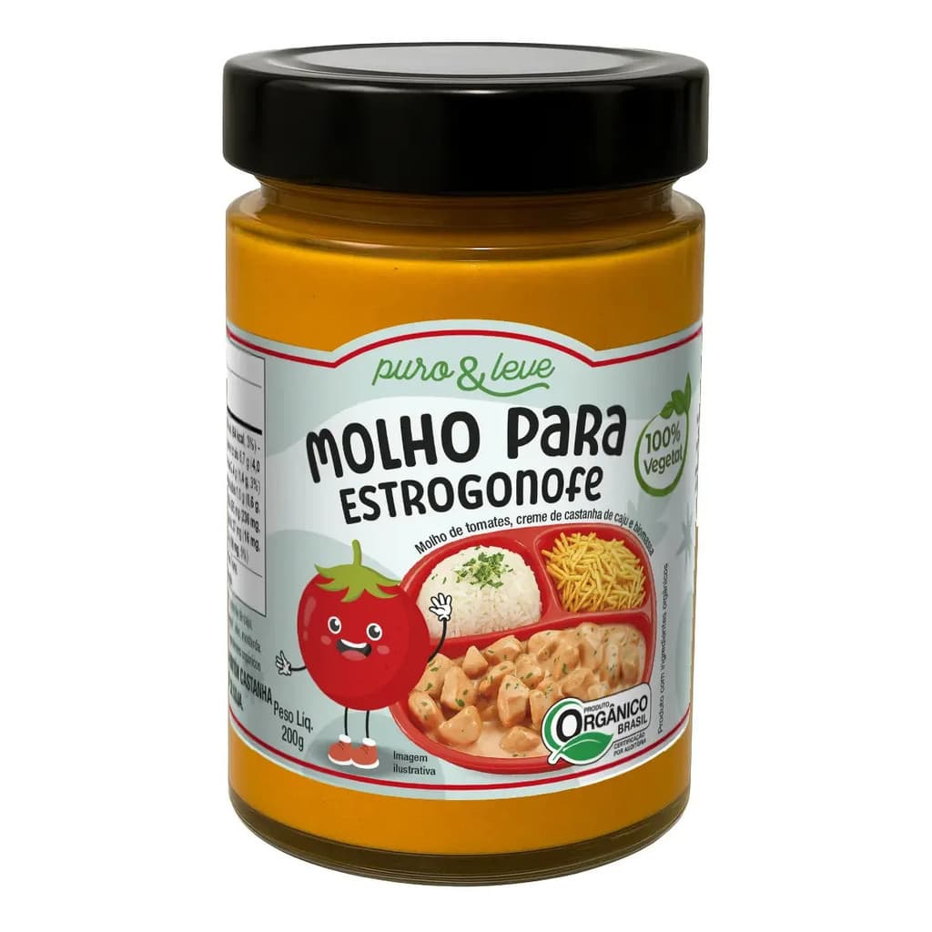 Molho Para Strogonoff Vegano 200g Puro e Leve - Zero Leite Seguro P/ Alérgicos E Família