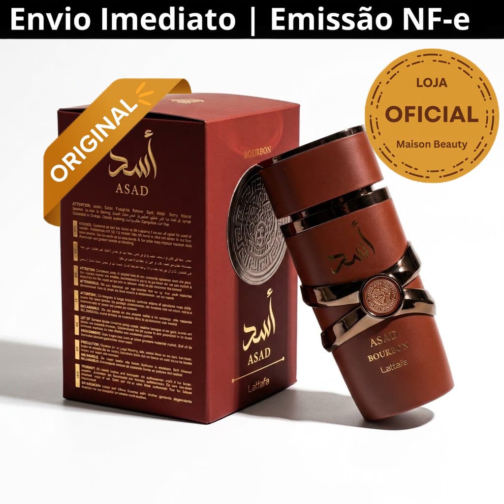 Frete Grátis Envio SP | Perfume Árabe Asad Bourbon 100ml EDP Masculino Importado Original GO