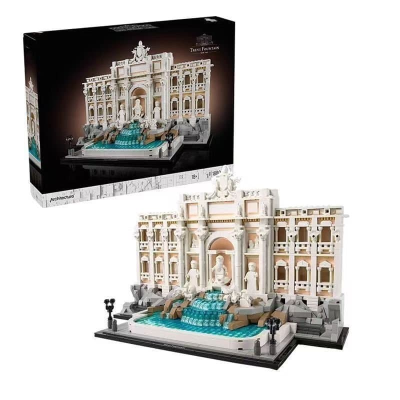 Compatível com LEGO Architecture Street View 21062 Fonte de Trevi Romana, brinquedo de blocos de montar para crianças, p