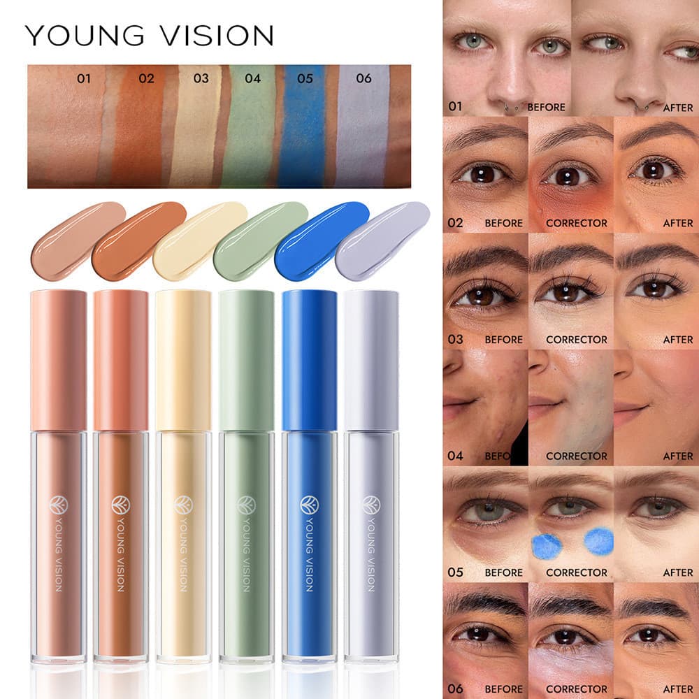 Base líquida colorida que contorna a retoque Facial líquido de maquiagem opcional de 6 cores