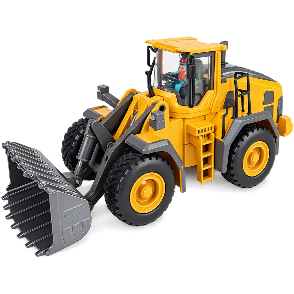 Brinquedo de Controle Remoto Trator de Construção 8 anos + Carrinho Máquina Retro Escavadeira