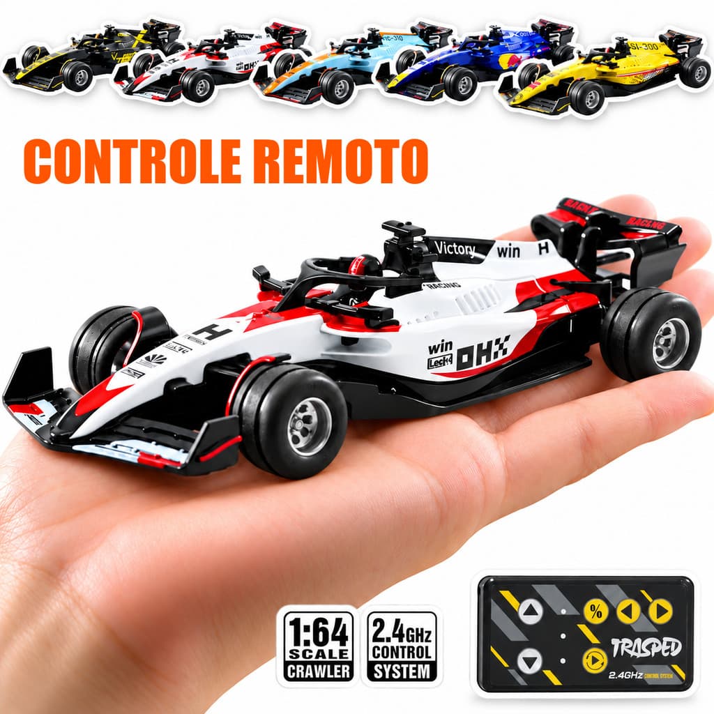 Carrinho de Controle Remoto f1 Recarregável Alta Velocidade para Crianças Brinquedo Carrinho Metal
