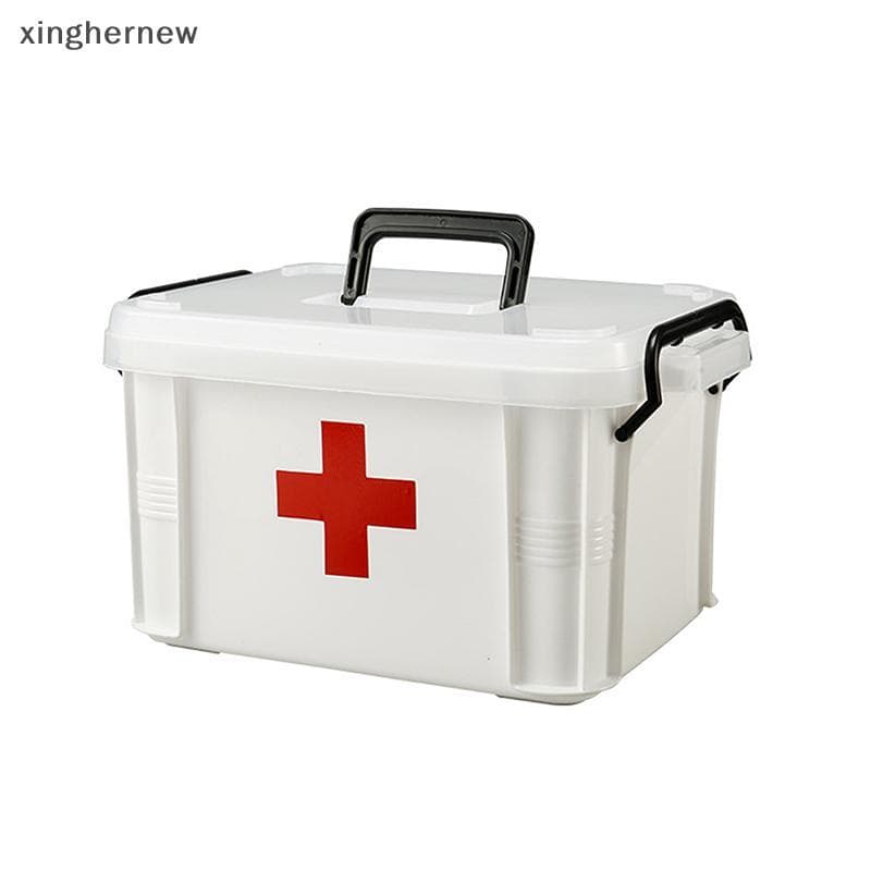 xinghernew Kit De Primeiros Socorros Caixa De Armazenamento De Medicamentos Portátil Emergência Doméstica Camadas Duplas
