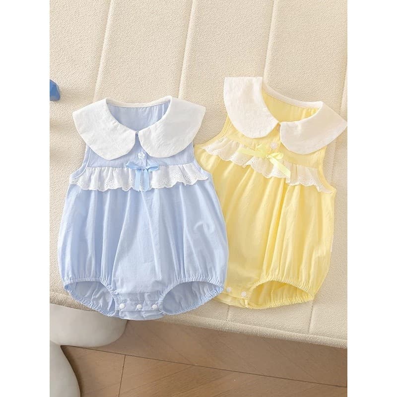 Bebê roupas de bebê verão sem mangas estilo fino criança macacão de uma peça bebê menina princesa macacão verão Outing m