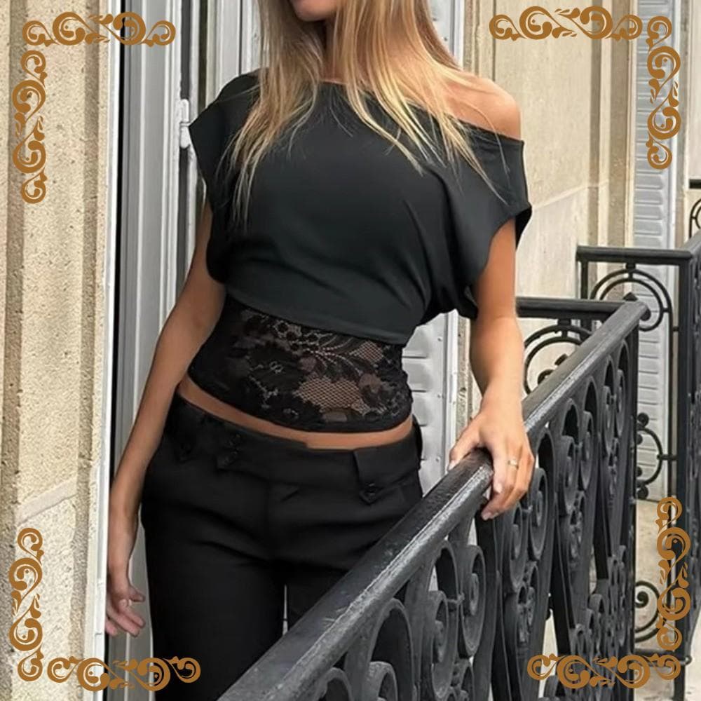 Top Transparente , Patchwork De Renda Com Acabamento Em No Ombro De Tecido Sem Mangas