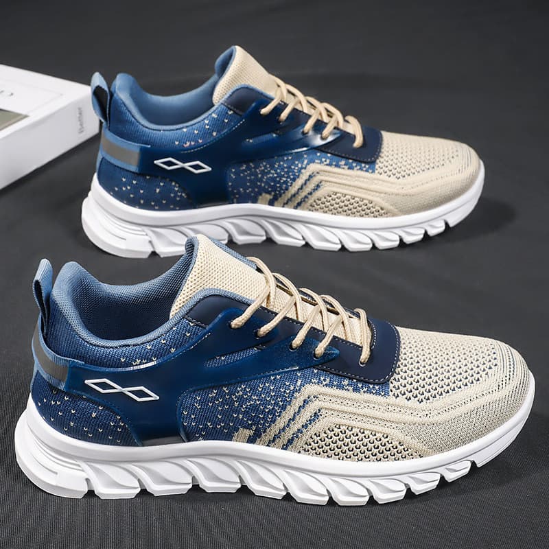 Tênis esportivos novos, com sola macia, respiráveis, casuais, com design de cores combinadas, tênis de corrida e sapatos