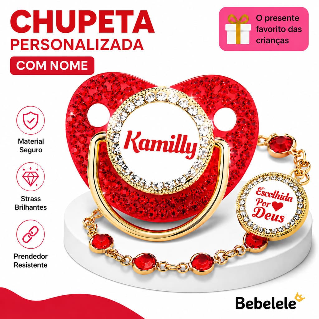 Chupeta ortodôntica para bebê, personalizada com o nome do bebê, chupeta de silicone BPA Free&BDEU