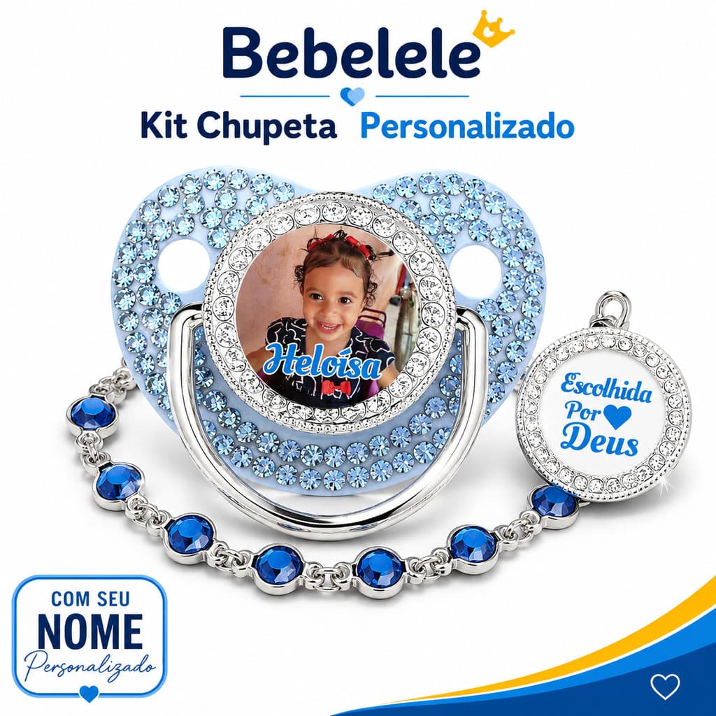 Chupeta para bebês com foto personalizada do bebê, chupeta de silicone sem BPA  &IYNN