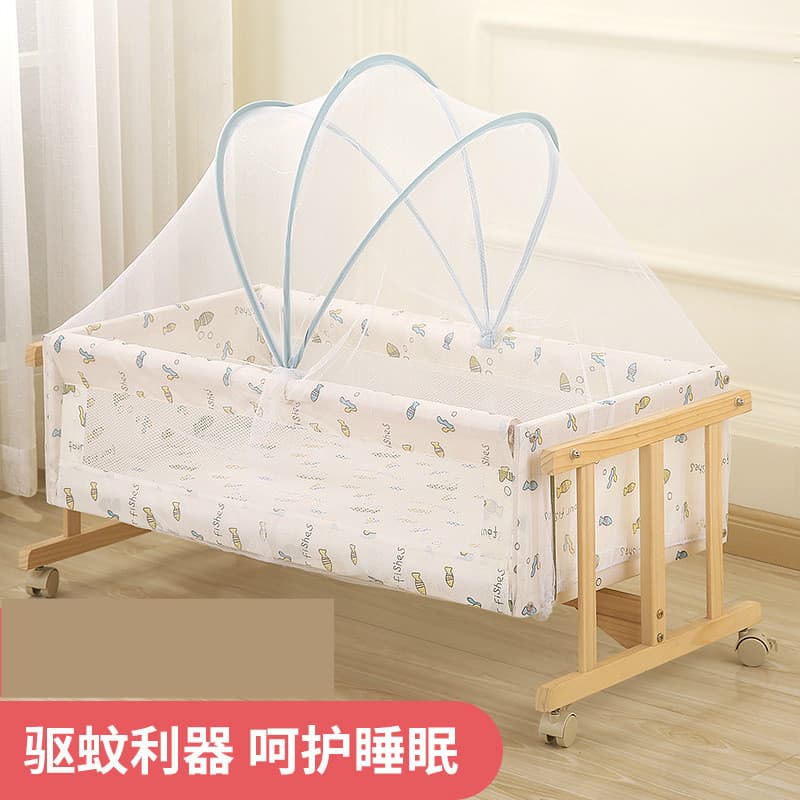 Berço à moda antiga cama berço do bebê bambu tecido berço crianças cama coaxial cama recém-nascido estilo verão com mosq