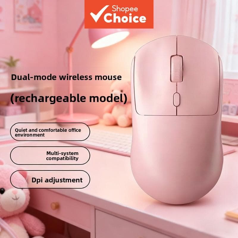 Mouse sem fio Bluetooth duplo com conexão dupla, mouse recarregável tipo C, plug and play, botões silenciosos, 4 cores