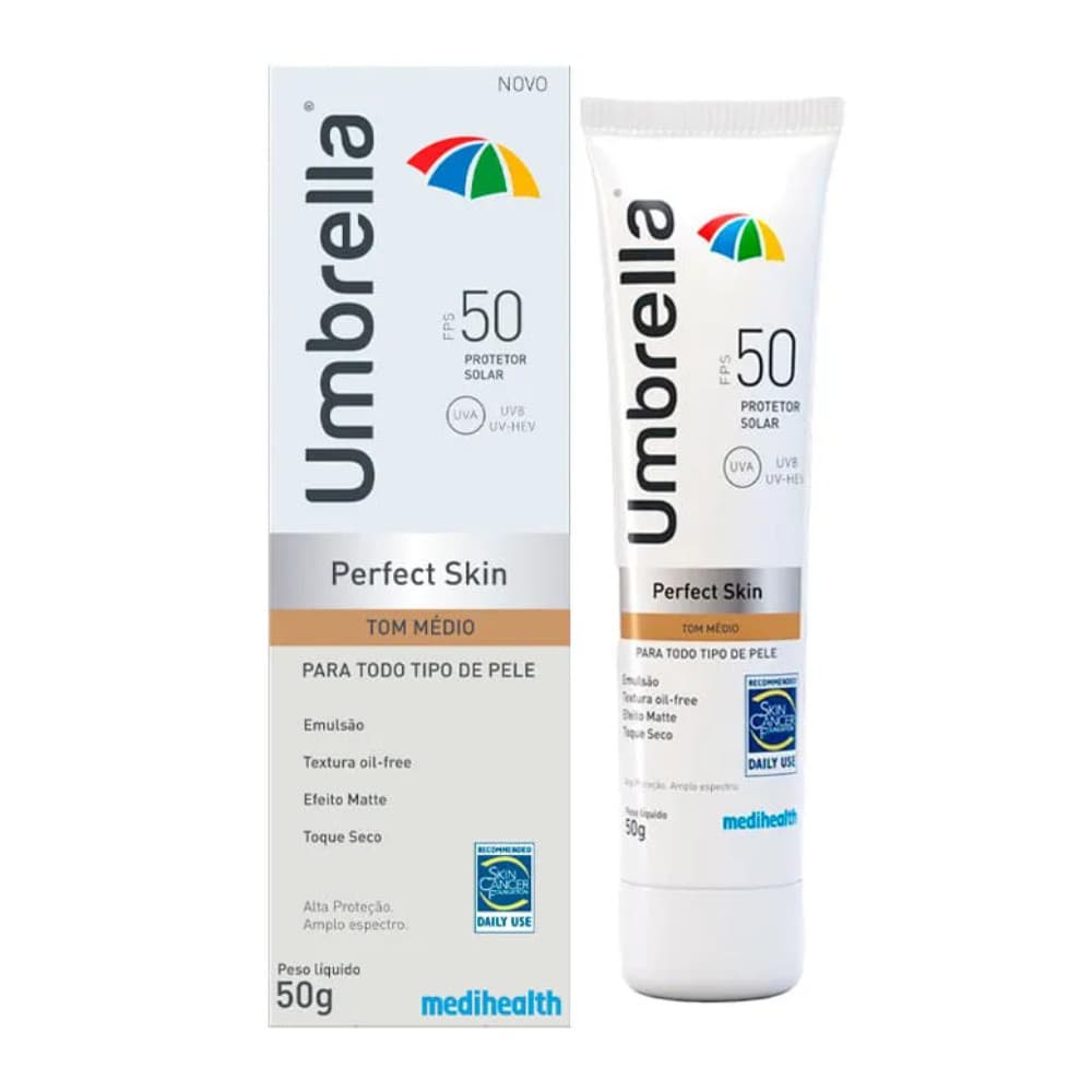 Protetor Solar Facial Umbrella Perfect Skin FPS 50 Tom Médio – 50g

