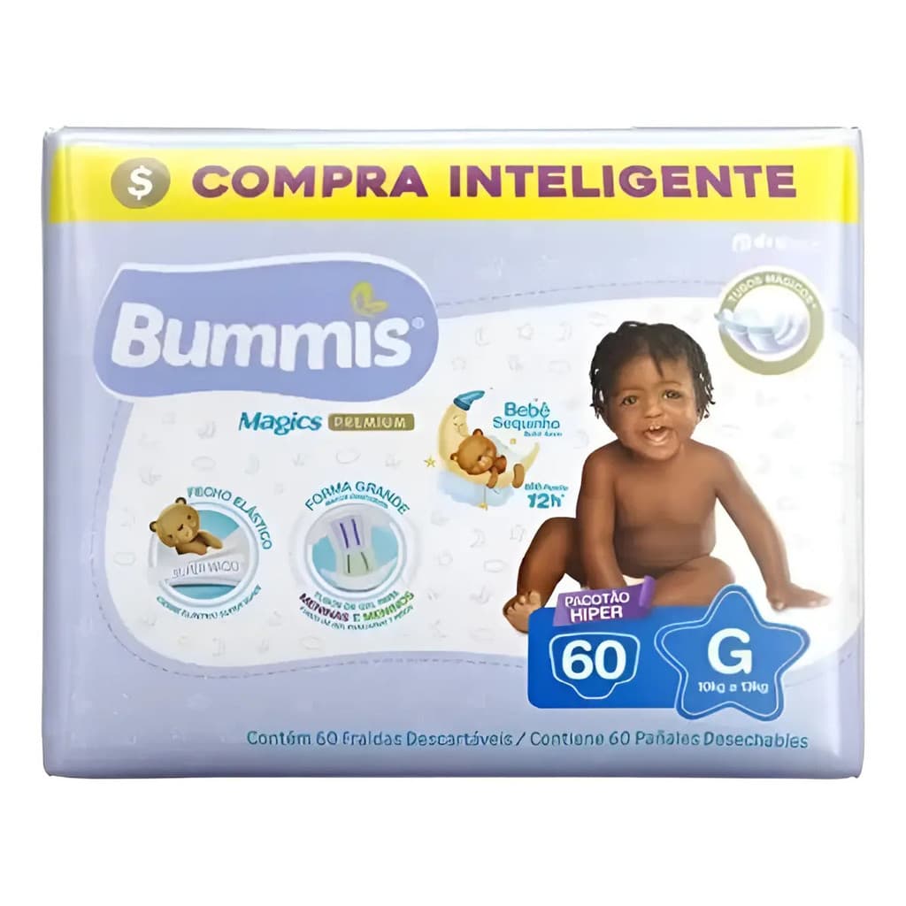 Fralda Noturna Bummis Magics Premium Tam. M - G - Eg - Xxg