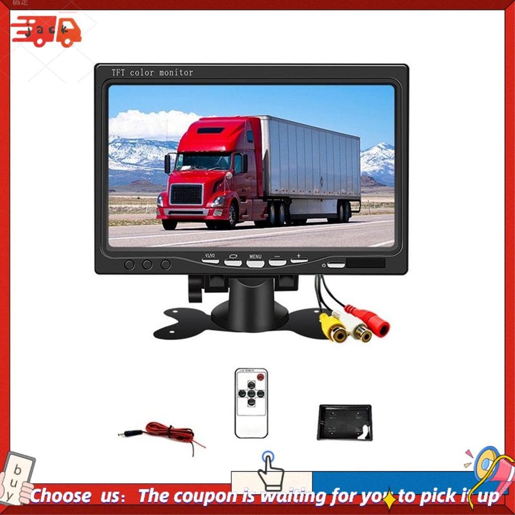 Monitor Retrovisor LCD De 7 Polegadas Para Carro 16 : 9 800x480 Com Entrada De Vídeo De 2 Vias Câmera De Visão Traseira 