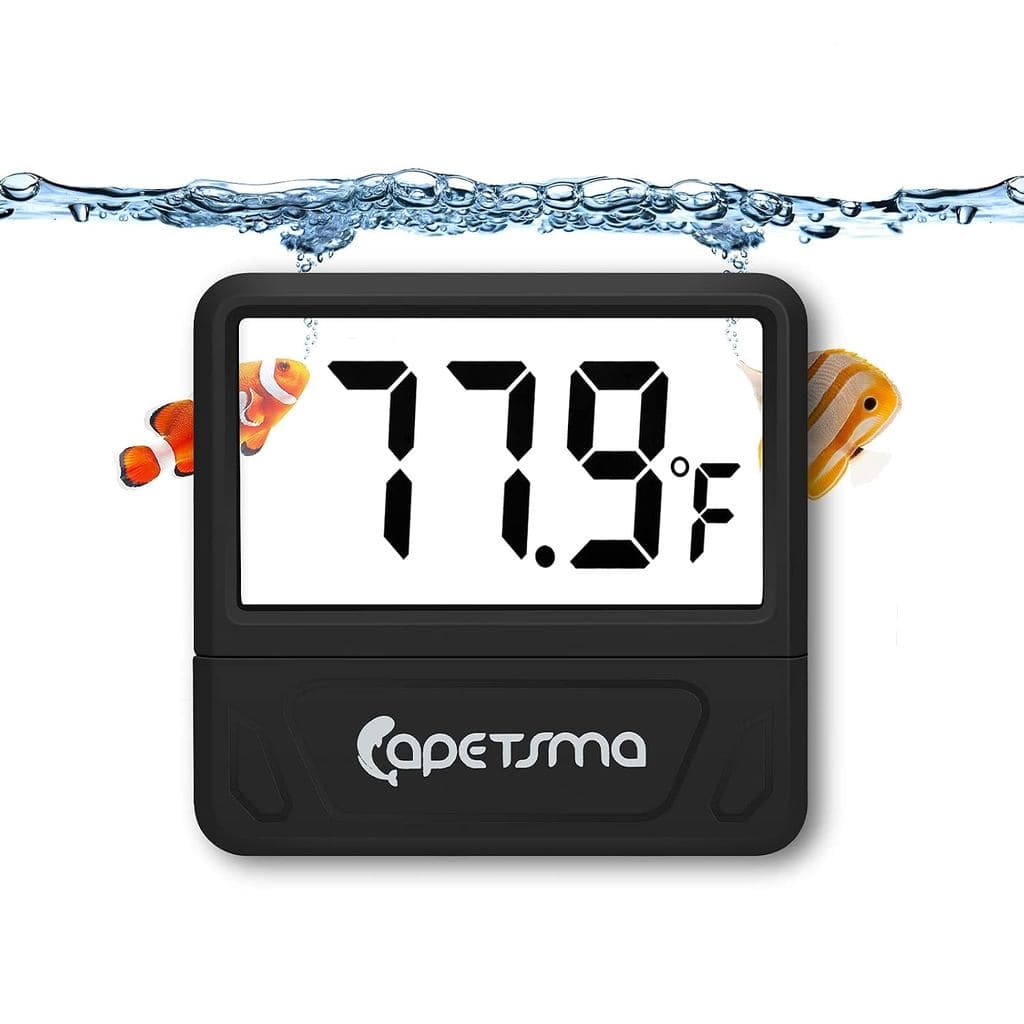 Termômetro Digital para Aquário Capetsma, Termômetro Preciso para Tanque de Peixes e Répteis com Grande Tela LCD
