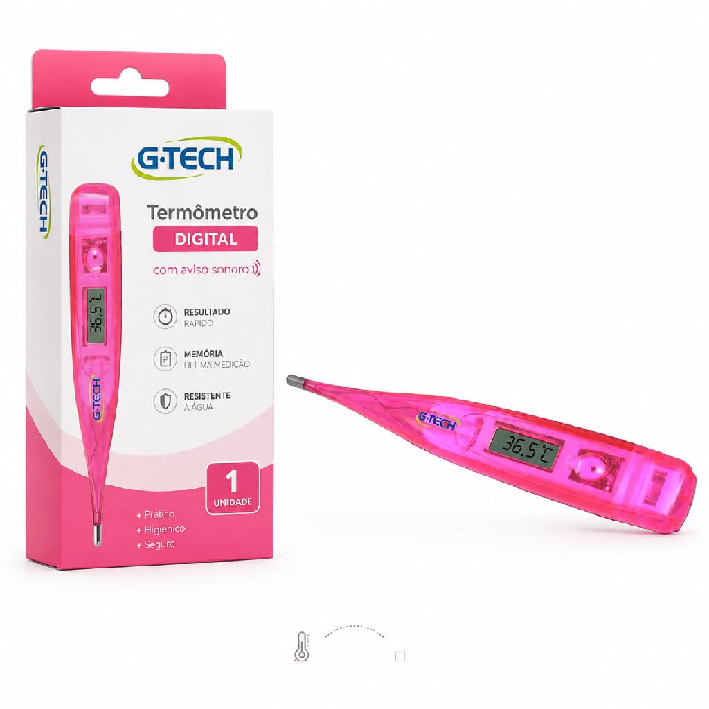 Termômetro Digital G-Tech Rosa 1 Unidade
