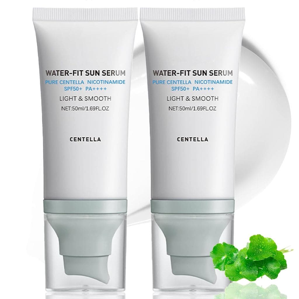 2 Peças de Protetor Solar SPF50 PA++++, Hyalu Cica Water-Fit Sun Serum, Protetor Solar Facial Cen-tella Madagascar, Prot