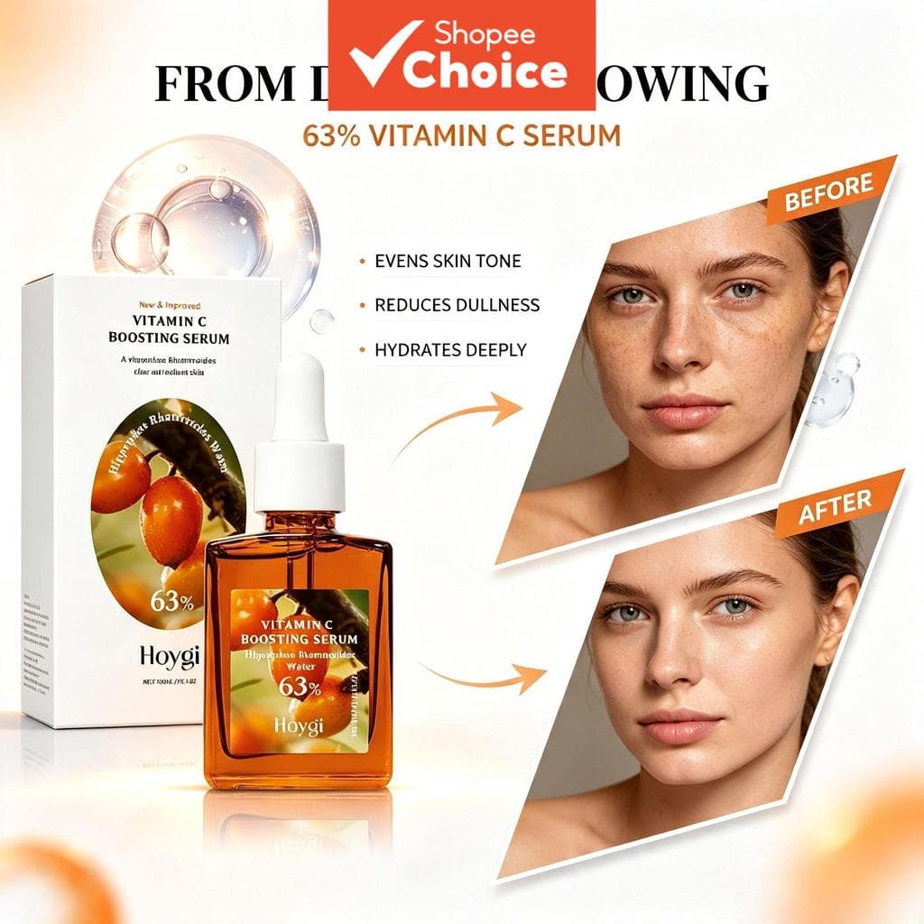 Facial de Vitamina C Natural de Espinheiro Marítimo – Essência Hidratante Clareadora