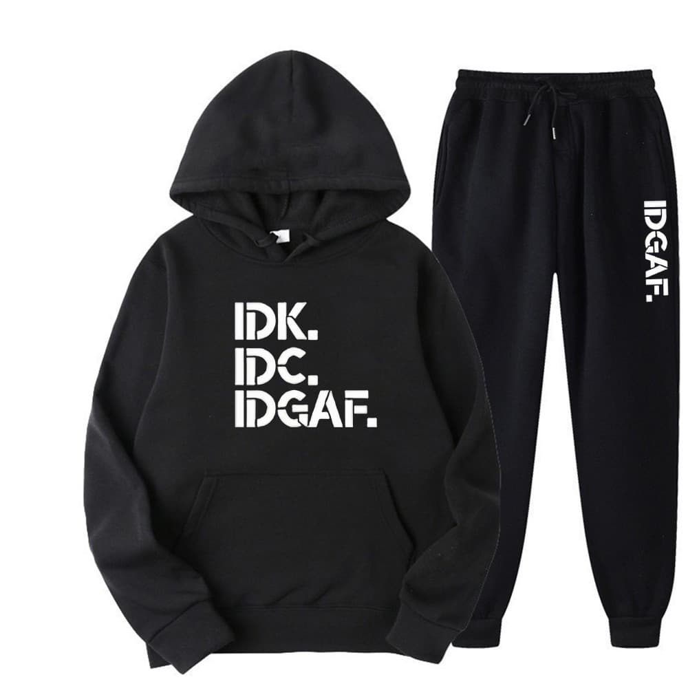 [Venda quente] Conjunto de moletom Casual masculino com estampa de letras moda moletom com capuz calças femininas mascul