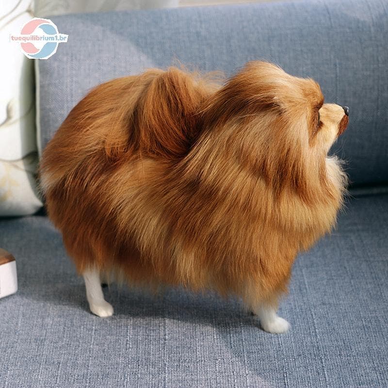 tue Realista Pomeranian Simulação Brinquedo Cão Filhote De Cachorro Companheiro Artesanal Gota Brinquedos Para Animais D
