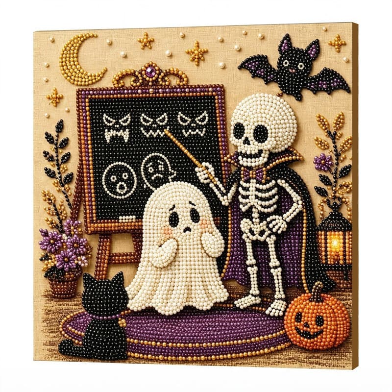 5D Halloween série fantasma pérola pintura diamante ponto diamante pintura decorativa criativa artesanal diy pintura pér