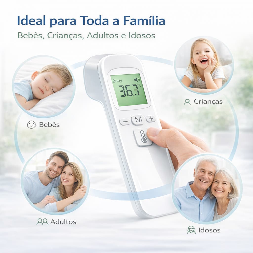 Termômetro de Testa Infravermelho Digital sem Contato Sensor Laser Febre Bebê Medidor Corporal Preciso