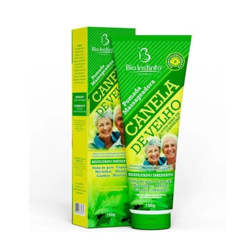 Pomada Massageadora Bio Instinto Canela de Velho 150g Alívio de Dores Musculares e Articulações