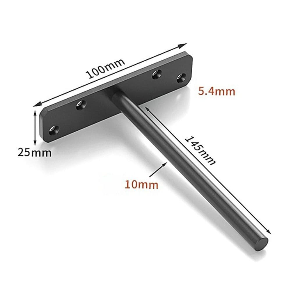 Acessórios Suportes De Prateleira Flutuantes Resistentes Prateleiras De Montagem Em Parede De Metal Revestidos Pretos