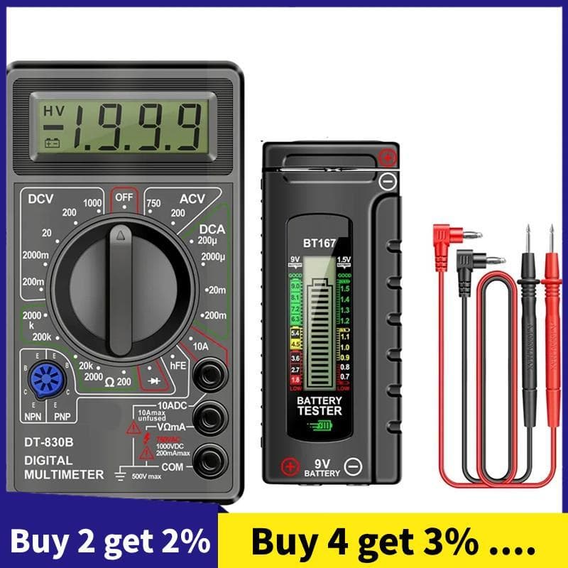 DT830B Voltímetro Amperímetro Multímetro Digital Portátil Profissional Volt Amp Ohm Tester Medidor