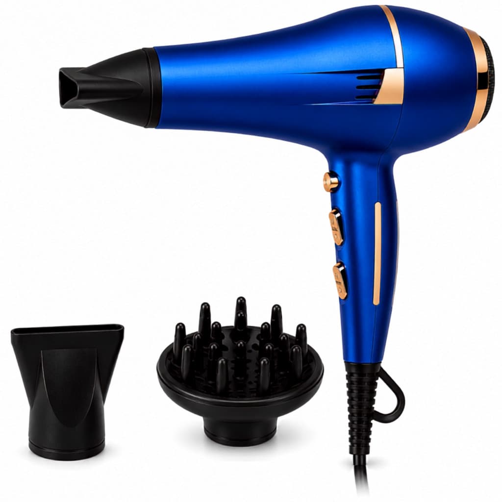 Secador De Cabelo Profissional Leve e Potente 110/220v Bivolt Com Difusor Para Cachos Cabelo Liso e Cacheado
