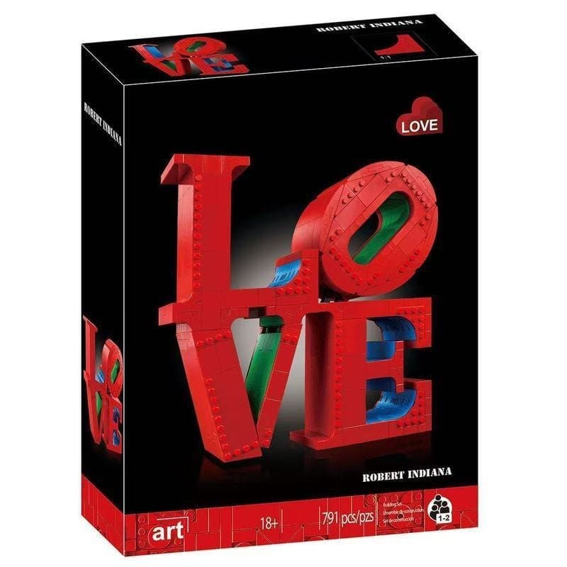 791 Peças Compatíveis com Lego, Série Art Life, Escultura LOVE, Brinquedo de Blocos de Montar, Presente de Dia dos Namor