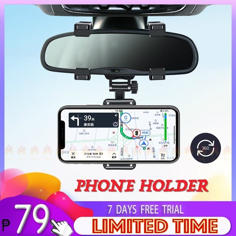Espelho Retrovisor Do Carro Suporte Telefone Montar 360 Graus GPS Smartphone Universal Peças De Automóvel Decoração