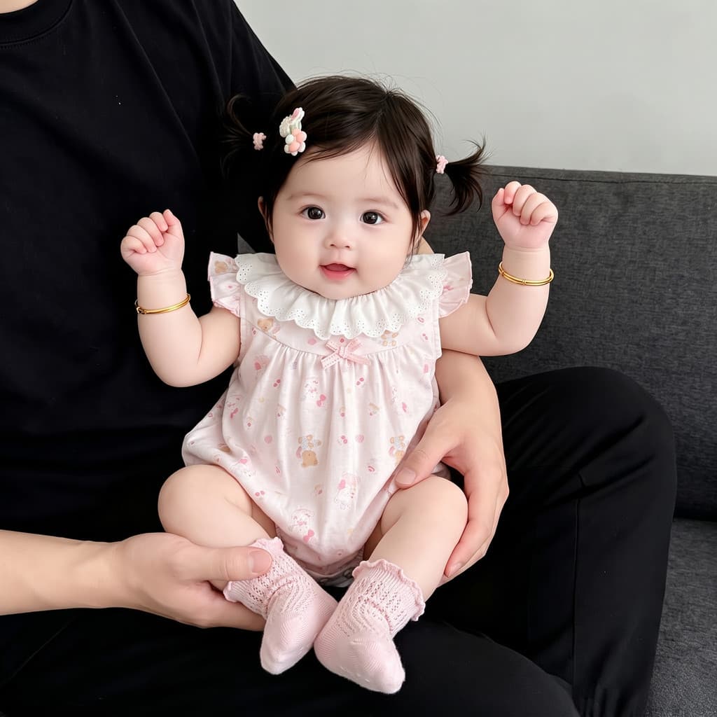 Roupas de bebê recém-nascido bebê menina verão puro algodão manga curta roupas de bebê doce estilo ocidental Floral esti