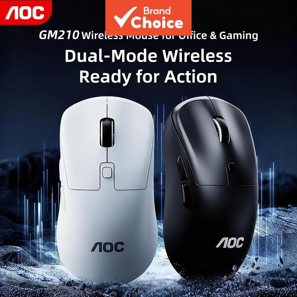 Mouse Sem Fio Bluetooth Recarregável AOC GM210 Dual Mode, Sensor PAW3212 de Alta Precisão 4 Níveis de DPI, Carregamento
