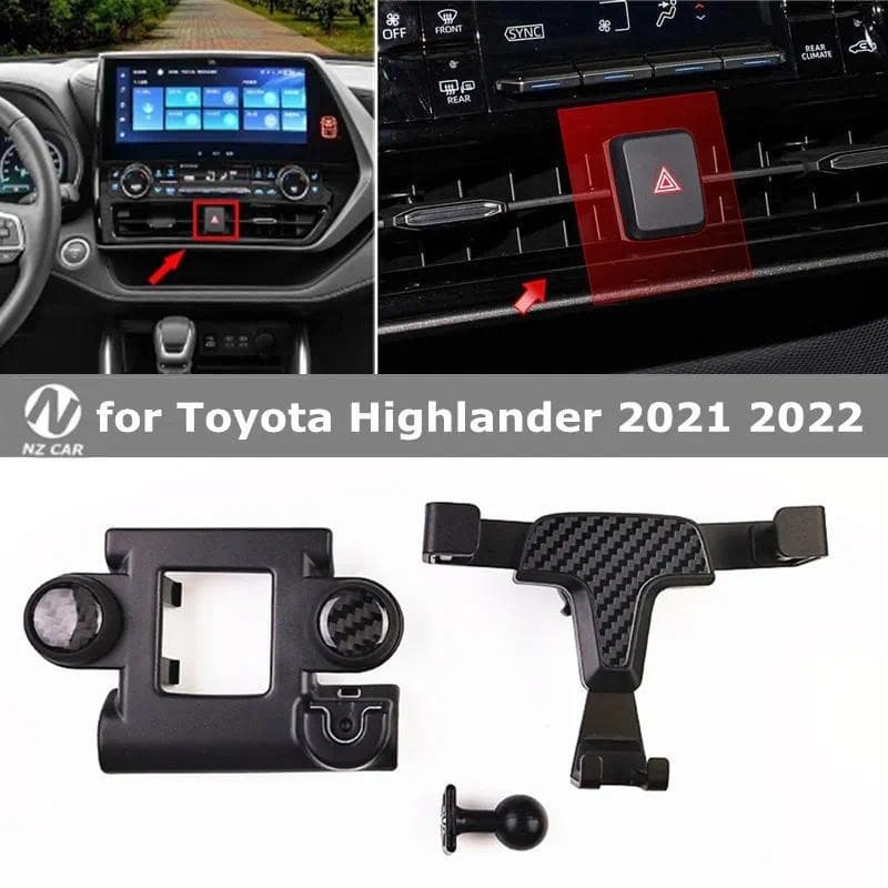 Suporte Do Telefone Para Toyota Highlander 2021 2022 Montagem De Ventilação De Ar Carro Móvel Gravidade Inteligente Peça