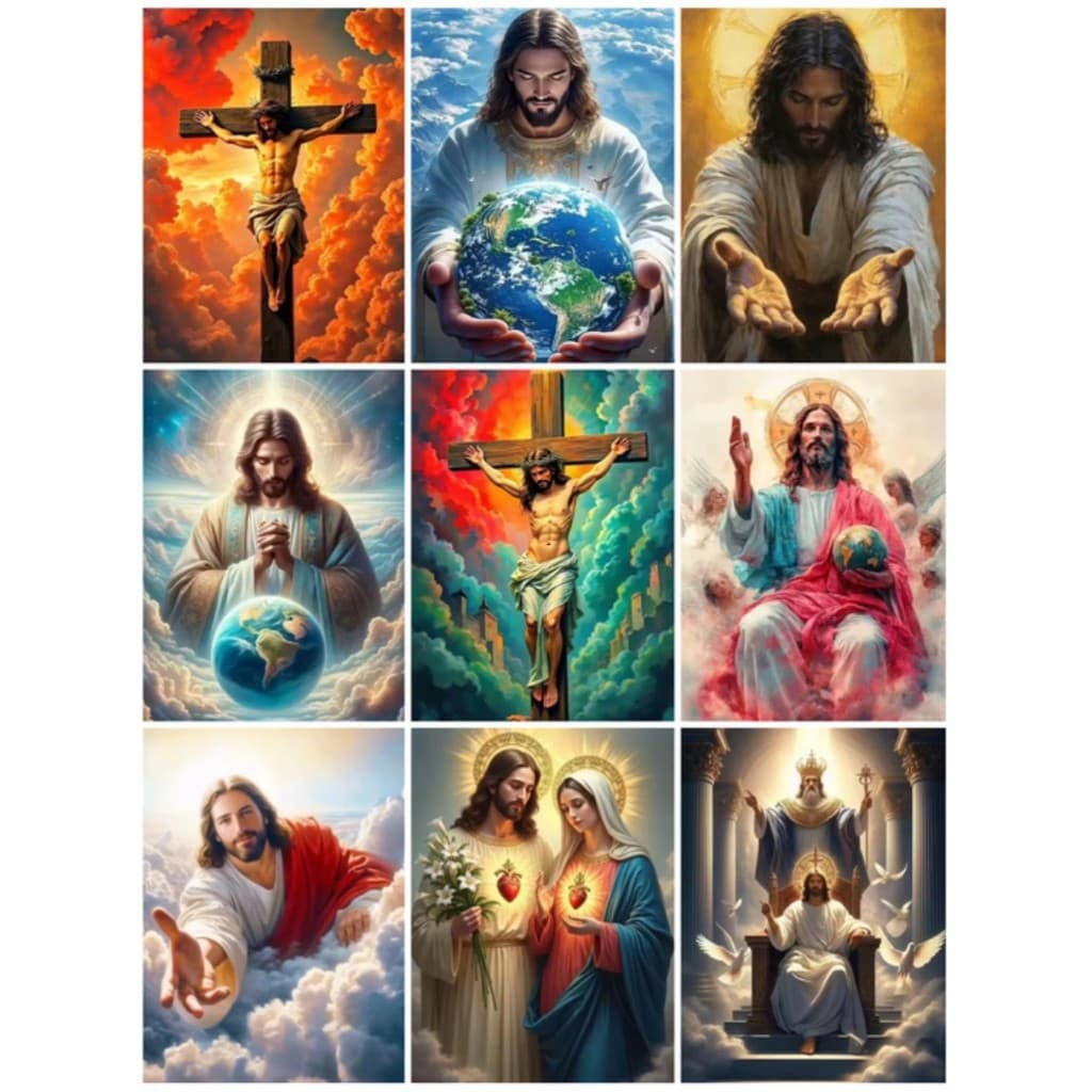[PM] Religião Jesus 5D DIY Pintura Diamante/A Óleo Digital Ponto Cruz De Cristal Redondo Completo Mosaico De Kit De Bord