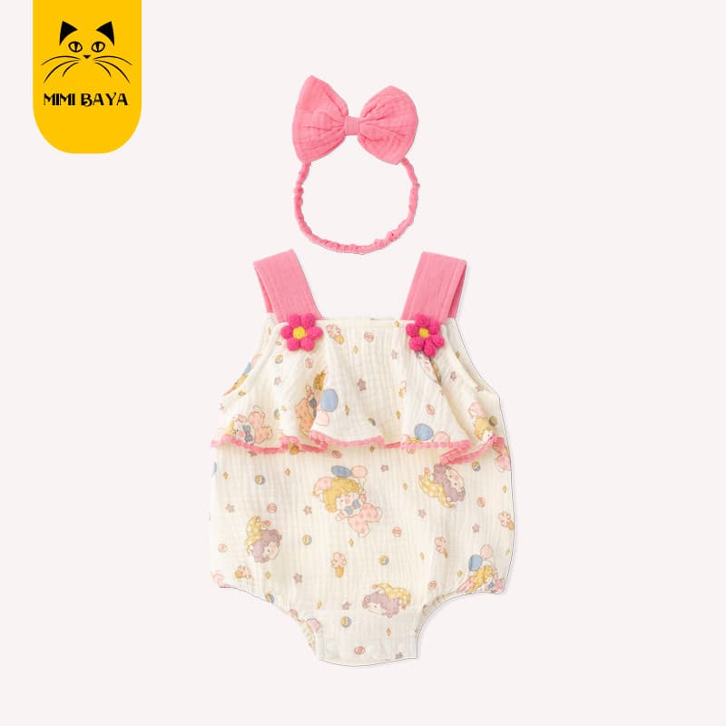 Novo estilo de verão bebê bonito flor roupas de bebê estilo ocidental macacão bebê menina doce macacão roupas