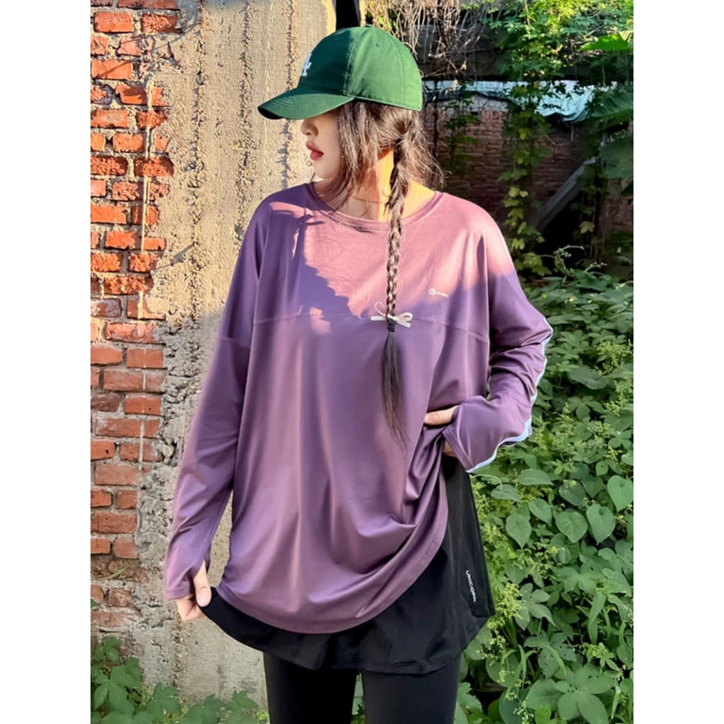 Alongado Hip-cobrindo solto Casual Plus Size roupas de fitness esportes topo feminino correndo exercício Yoga roupas de 