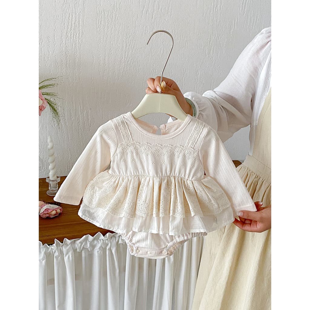 Roupas de bebê primavera outono roupas bebê menina princesa macacão cem dias de idade vestido de um ano macacão de bebê 