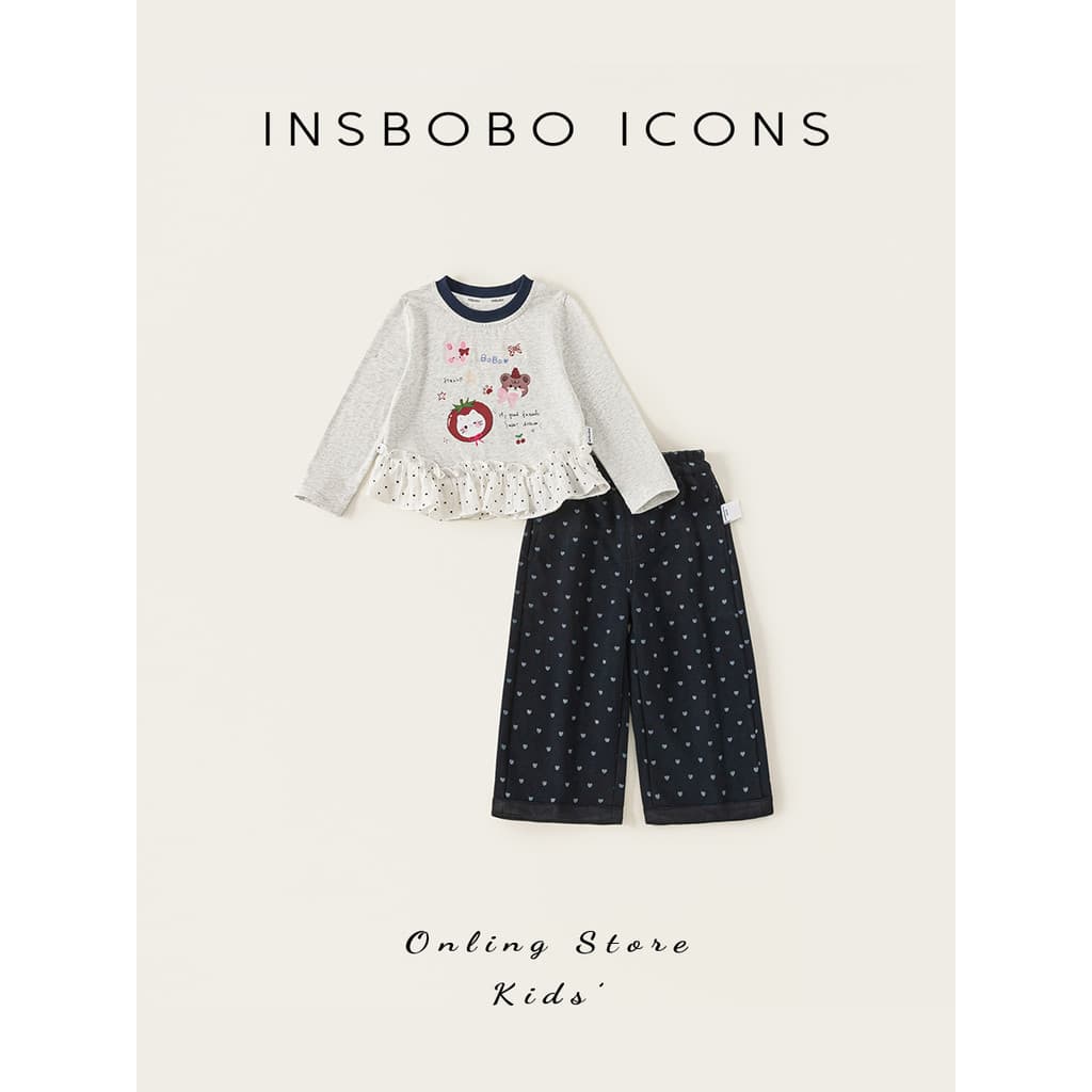 INSbobo meninas terno 2026 novo estilo menina roupas de outono bebê menina bonito usar gigante roupas bonitas na moda