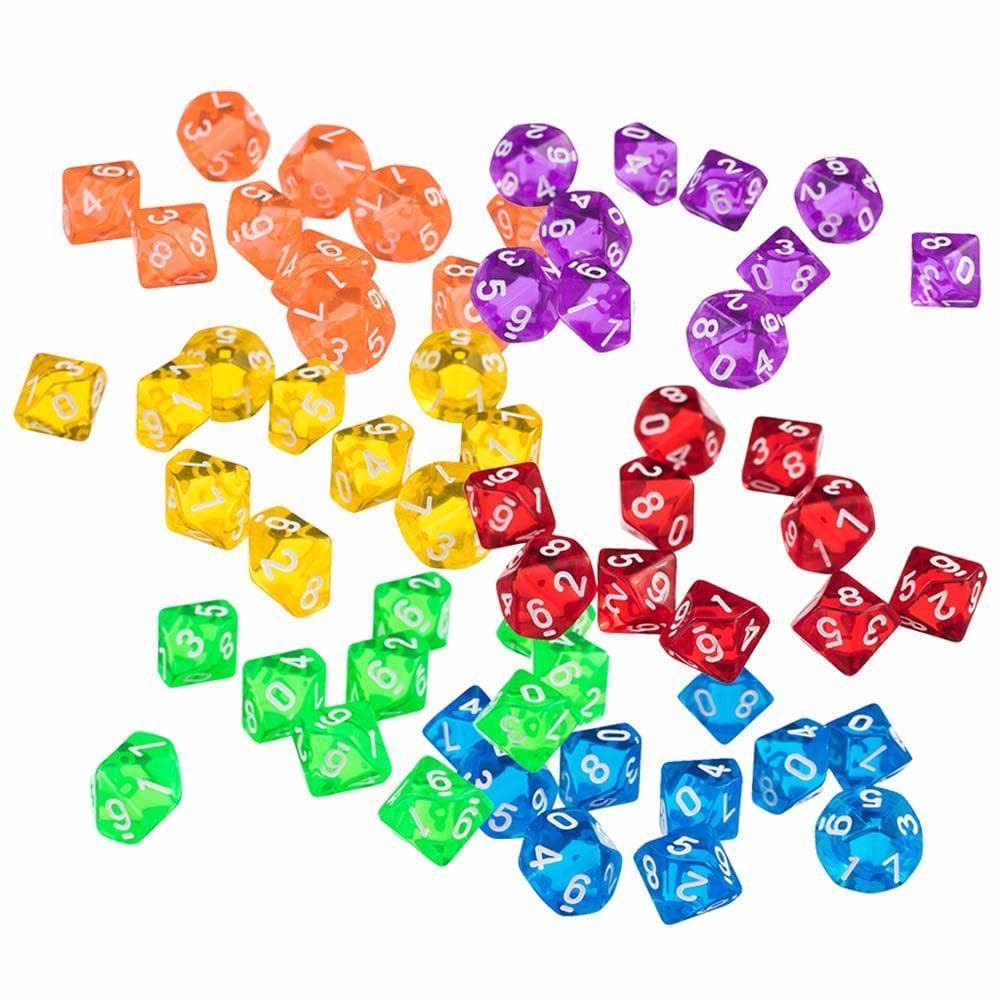 10pcs D10 Dices Número Acrílico Jogos De Tabuleiro Festa Em Família Dados De Jogo De Entretenimento Duráveis